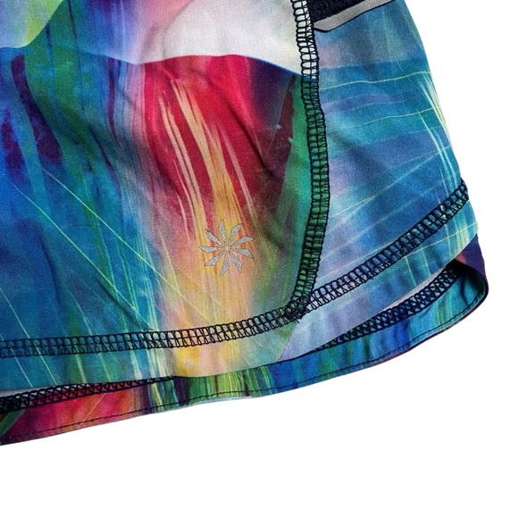 Athleta Tropea Ready Set Multi Watercolor Running Workout Shorts Size Medium - Picture 5 of 12